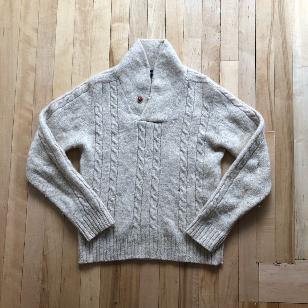 SOLD -Vintage Cableknit Wool Sweater